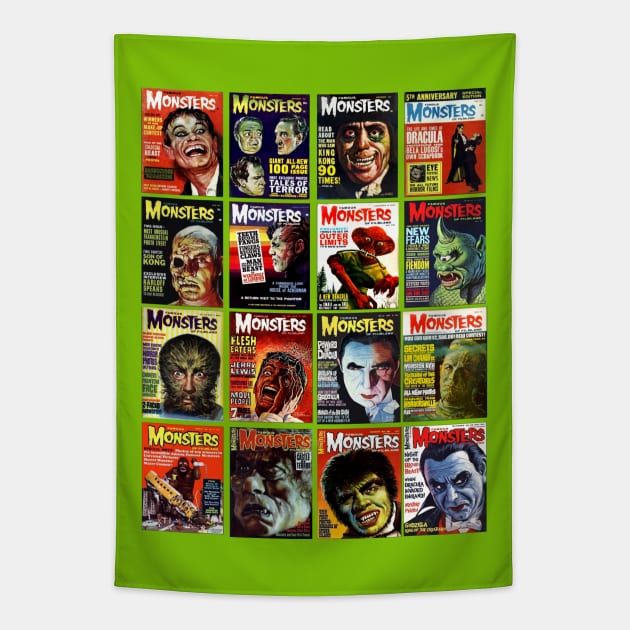 Famous Monsters Collage Series 2 Tapestry by Starbase79