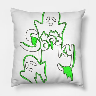 Spooky Ghosts with green slime Pillow