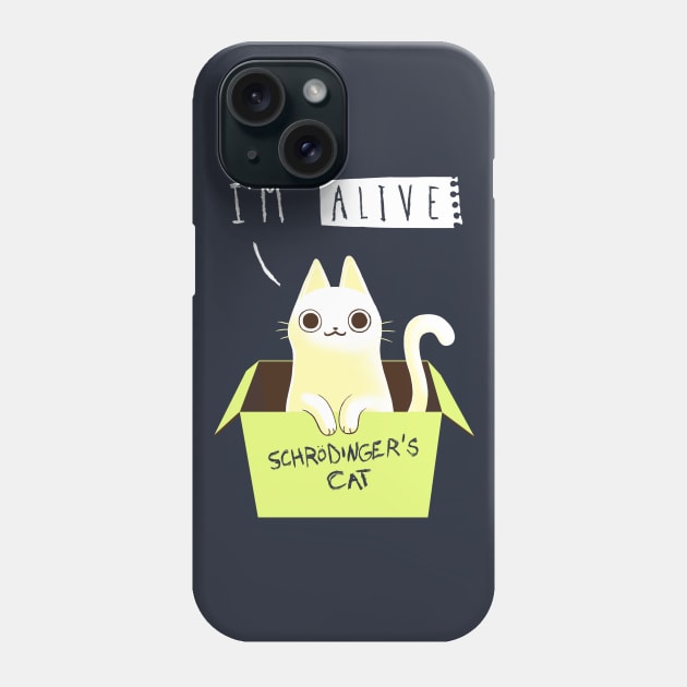 Schrödinger's Cat Dead or Alive - Day Cat in a Box - Funny Physics Phone Case by BlancaVidal