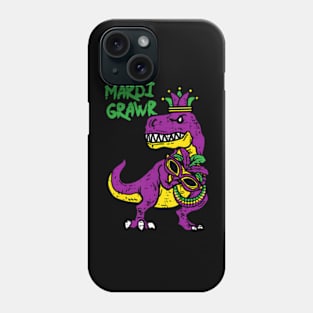 Mardi Grawr TRex Dino Toddler Kids Mardi Gras Boys Phone Case