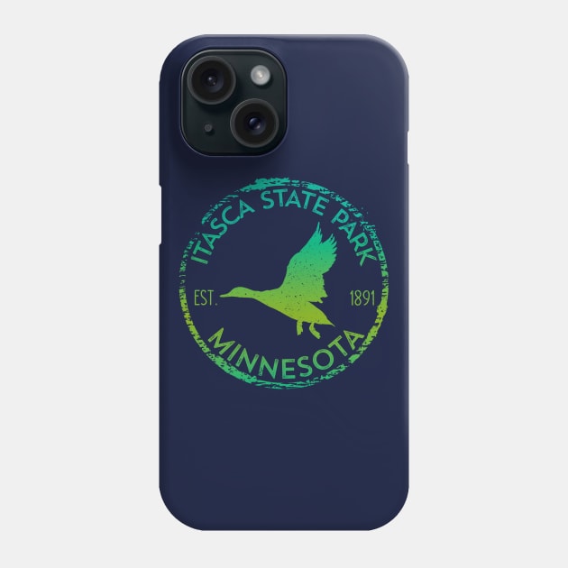 Itasca State Park Minnesota Birder's Flying Duck Waterfowl Birding Phone Case by Pine Hill Goods