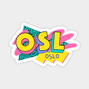 Oslo, Norway Retro 90s Logo Magnet