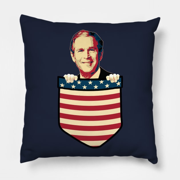 George W Bush In my pocket Pillow by Nerd_art