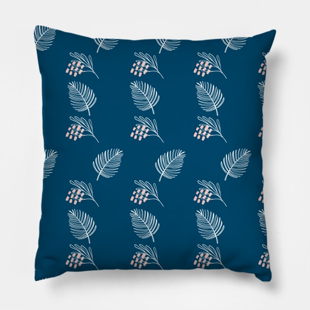 Tropical pattern with exotic leaves silhouettes Pillow by DanielK