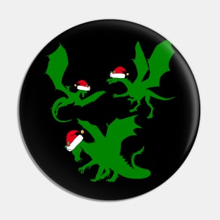 Cool Christmas Dragon Santas Pin