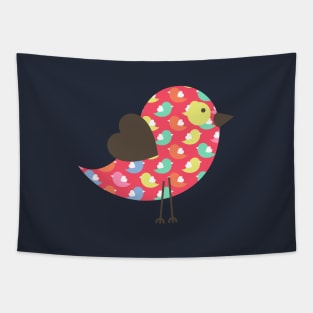 Simple bird pattern - Seamless Bird pattern with dark background Tapestry