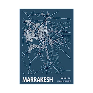 Marrakesh Blueprint Street Map, Marrakesh Colour Map Prints T-Shirt