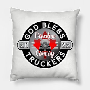 GOD BLESS THE TRUCKERS - MANDATES MUST GO - FREEDOM CONVOY 2022 Pillow