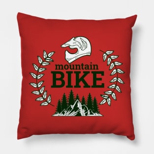 Mountain Biking in Nature Downhill down the Mountain Trail Pillow