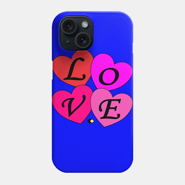 FOUR LOVE HEARTS MIX Phone Case by AddOnDesign