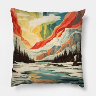 Yellowknife Vintage Poster Tourism 2 Pillow