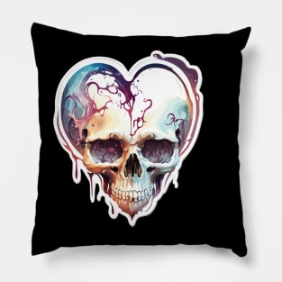 Colorful Heart Shaped Skull Pillow