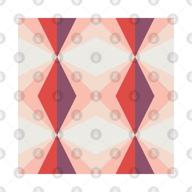 Retro Geometric Diamond Pattern by kallyfactory