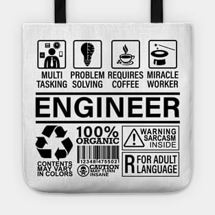 Multitasking Coffee Travel Lover Proud Geeky Engineer Tote