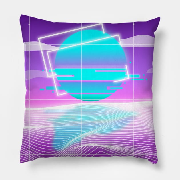 vaporwave aesthetic Pillow by Bossin