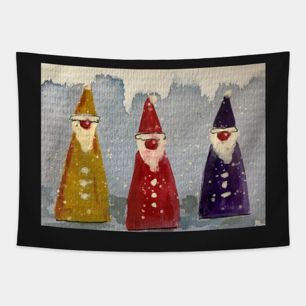 Christmas Gnomes Tapestry by Juliejart