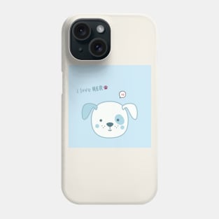 'Cute Animal Couple Classic Logo Design for Couples - Loyal Puppy Edition' Phone Case