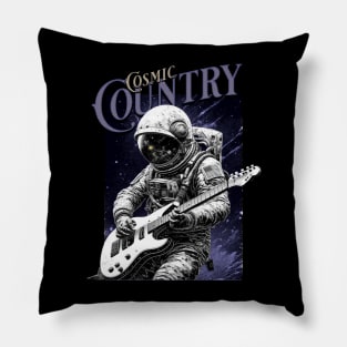 Cosmic Country Astronaut Guitar Space Pillow