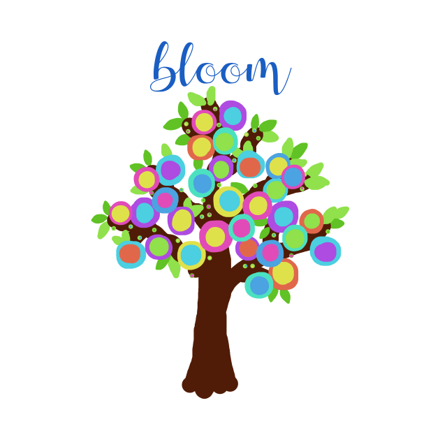 Bloom Tree in Bright Colors by Whoopsidoodle