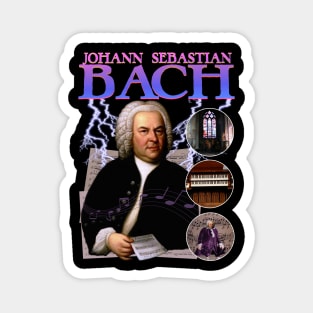 BACH RAP TEE Johann Sebastian Bach Cool Vintage Retro 90's Graphic Classical Composer Band T-Shirt Magnet