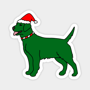 Green Christmas Dog Magnet
