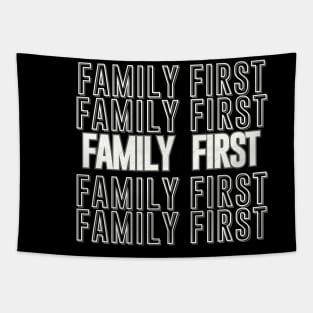 Family First Vintage Repeating Text Tapestry