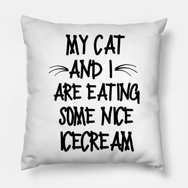 M cat and I are eating some nice icecream Pillow by mksjr