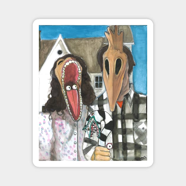 American Gothic Beetlejuice Magnet by artofannabellepullen