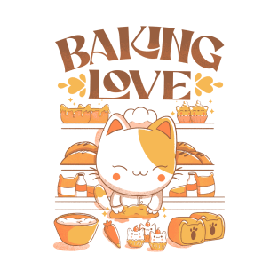 Baking Love Kawaii Cat by Tobe Fonseca T-Shirt