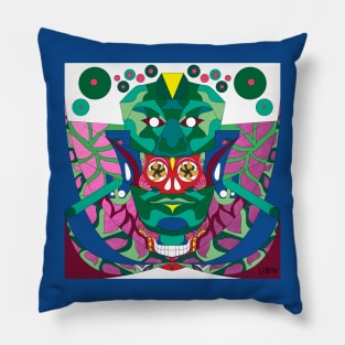 la reina roja, the red queen in jade totonac patterns ecopop Pillow