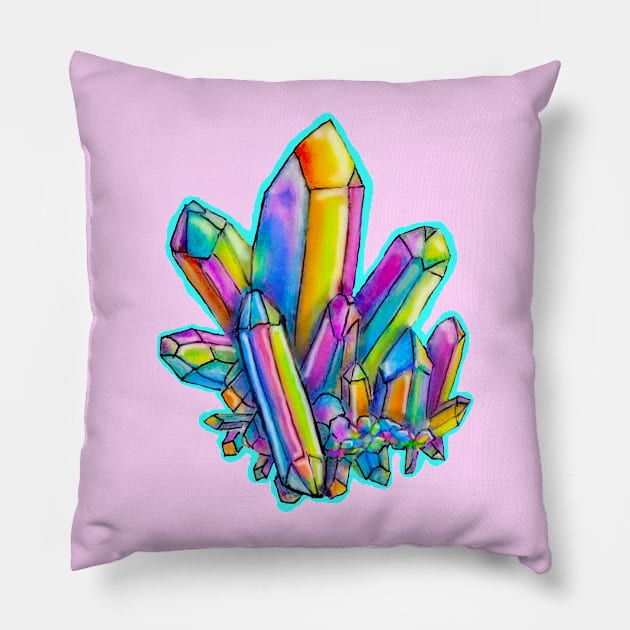 Colorful Crystals Pillow by colleendavis72