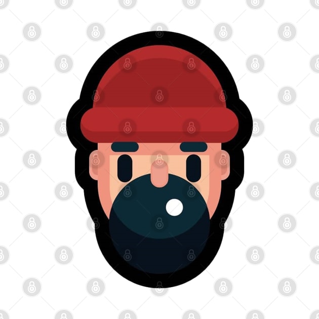 Bearded Man With A Hat by drawflatart9