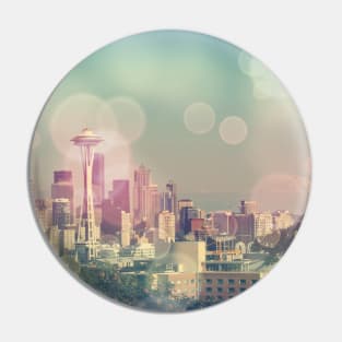 Dreamy Seattle Skyline Pin