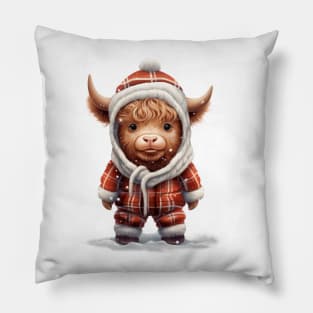 Christmas Baby Highland Cow #2 Pillow