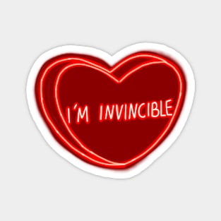 I’m Invincible Red Heart Magnet