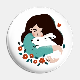 Rabbit Hug Pin