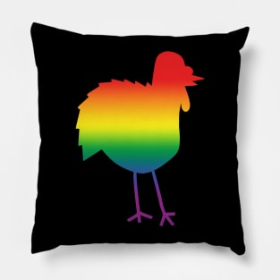 Rainbow Gradient Silhouette Thanksgiving Turkey Pillow