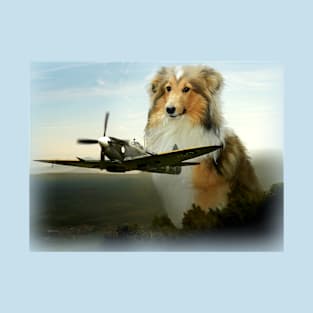 Giant Collie and Airplane T-Shirt