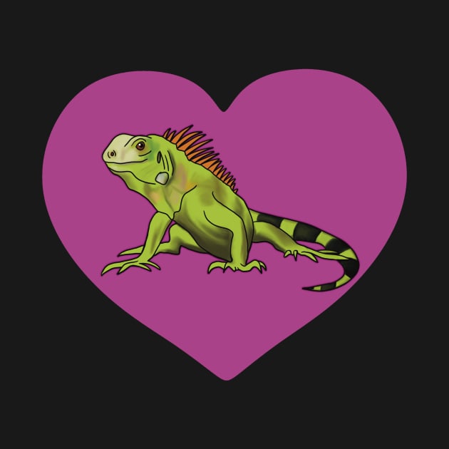 Iguana Heart for Iguana Lovers, Purple by Mochi Merch