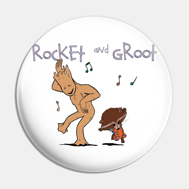Rocket and Groot Pin by ggareau