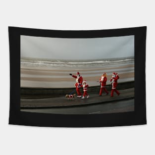 Santas going for a walk Tapestry