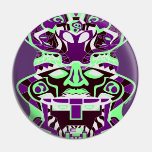 olmec totem in robot pattern ecopop Pin