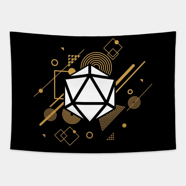 Funky D20 Dice Tabletop Role-Playing Game Tapestry by pixeptional