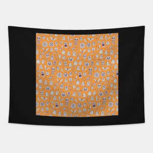 Orange Halloween Tapestry