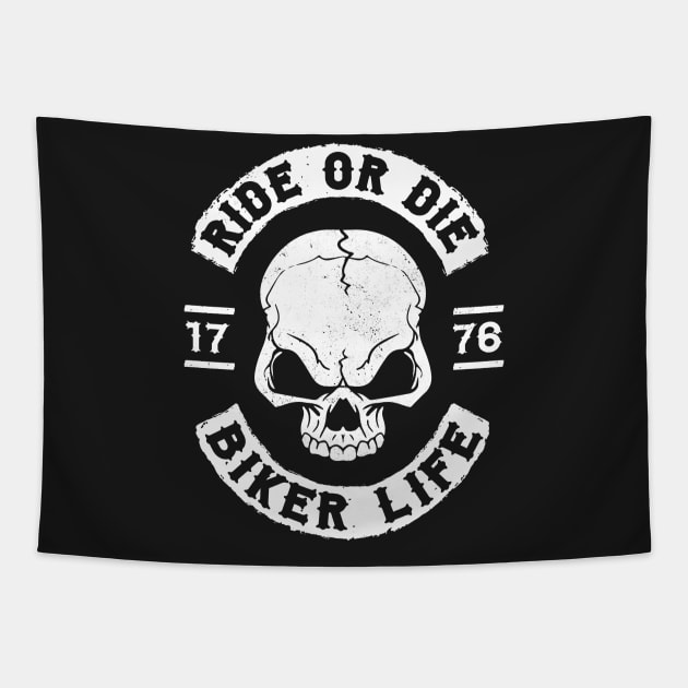 BIKER - RIDE OR DIE - MOTORCYCLE STYLE Tapestry by Tshirt Samurai