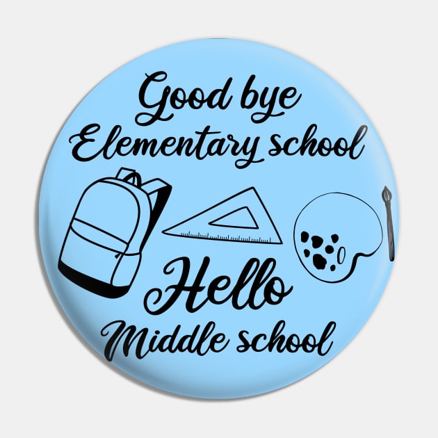 Hello Middle School Graduation Elementary School Pin by GoranDesign