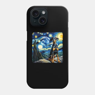 Starry Doberman Pinscher Portrait - Dog Portrait Phone Case