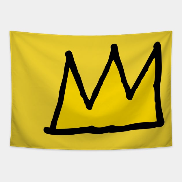 Basquiat Crown - King Crown Tapestry by Gio's art