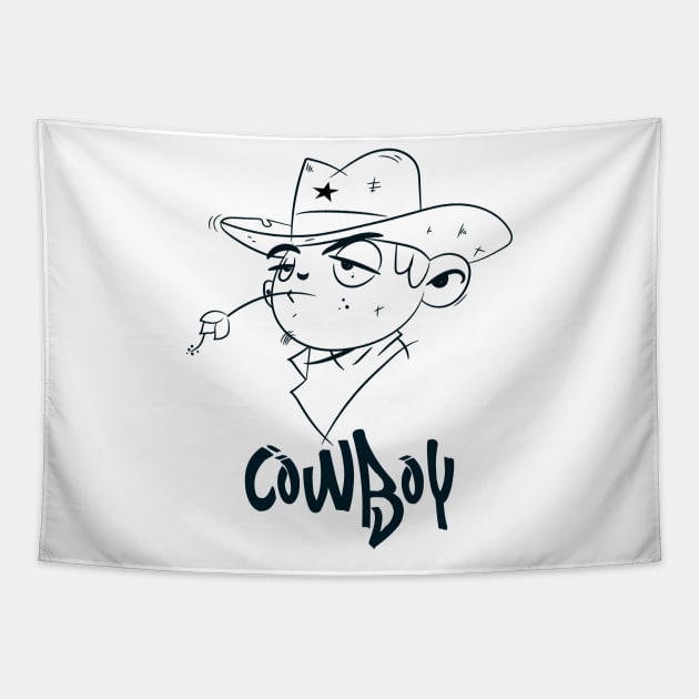 funny cowboy cartoon Tapestry by sanxtee