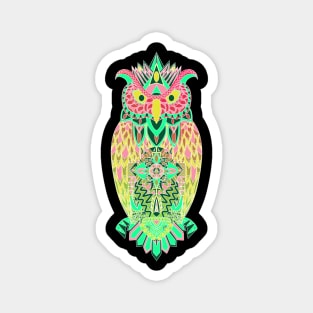 owl in pattern wisdom of wonders ecopop wallpaper art tribal zentangle Magnet